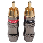 REXLIS TR026 2個セット RCA オスプラグ オーディオジャック 金メッキアダプター DIYオーディオケーブル＆ビデオケーブル用、RCA オス