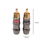 REXLIS TR026 2個セット RCA オスプラグ オーディオジャック 金メッキアダプター DIYオーディオケーブル＆ビデオケーブル用、RCA オス