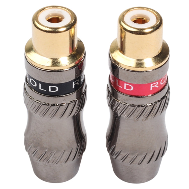 REXLIS TR026-1 2個セット RCA メスプラグ オーディオジャック 金メッキアダプター DIYオーディオケーブル＆ビデオケーブル用、RCA メス