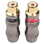 REXLIS TR026-1 2個セット RCA メスプラグ オーディオジャック 金メッキアダプター DIYオーディオケーブル＆ビデオケーブル用、RCA メス