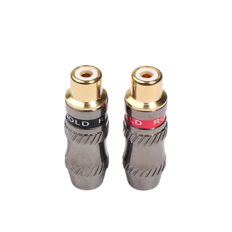 REXLIS TR026-1 2個セット RCA メスプラグ オーディオジャック 金メッキアダプター DIYオーディオケーブル＆ビデオケーブル用、RCA メス