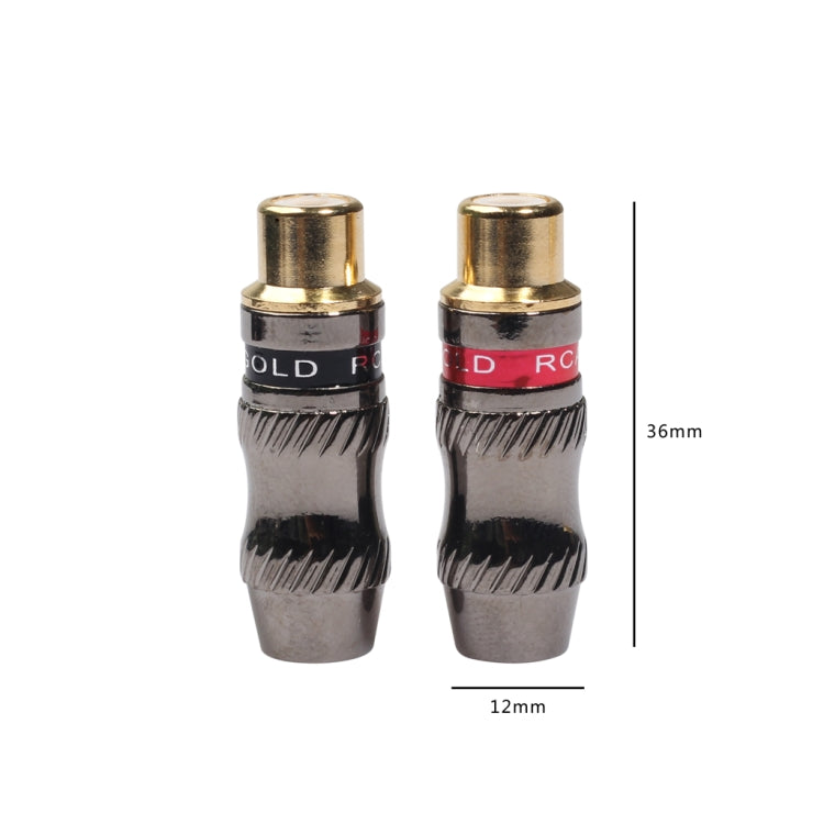 REXLIS TR026-1 2個セット RCA メスプラグ オーディオジャック 金メッキアダプター DIYオーディオケーブル＆ビデオケーブル用、RCA メス