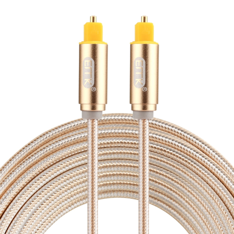 EMK 3m OD4.0mm 金メッキ金属ヘッド 編み込み線 トスリンク オス-オス デジタル光オーディオケーブル、長さ：3m