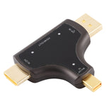 D62A DisplayPort + Mini DP + HDMI オス to HDMI メス 3-in-1 アダプター, D62A