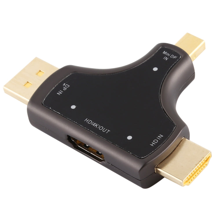 D62A DisplayPort + Mini DP + HDMI オス to HDMI メス 3-in-1 アダプター, D62A