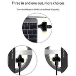 D62A DisplayPort + Mini DP + HDMI オス to HDMI メス 3-in-1 アダプター, D62A