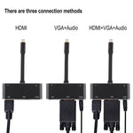 V126 USB-C / Type-C オスからPD＋HDMI＋VGA＋オーディオ＋USB 3.0 メス 5-in-1 コンバーター、5-in-1