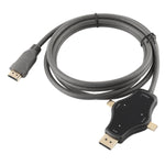 D65A 1.8m DisplayPort入力＆Mini DP入力＆USB-C / Type-C入力からHDMI 4K出力ビデオアダプターケーブル、D65A
