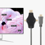 D65A 1.8m DisplayPort入力＆Mini DP入力＆USB-C / Type-C入力からHDMI 4K出力ビデオアダプターケーブル、D65A
