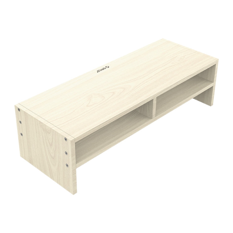 ORICO MSR-04-WD-BP 仕切り付き2層木目調コンピューターモニターホルダー、サイズ：50 x 20 x 13.5cm