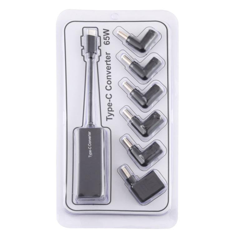 ノートパソコン用電源アダプター 65W USB-C / Type-C コンバーター 6-in-1 電源アダプター