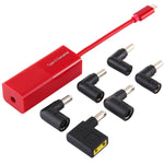 ノートパソコン用電源アダプター 65W USB-C / Type-C コンバーター 6-in-1 電源アダプター