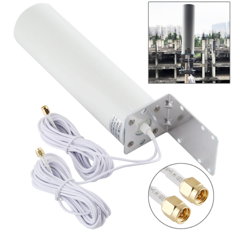 4G LTE WiFi 12DBi 全方向性外部バレルアンテナ SMAオス付き、SMA