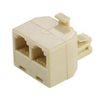 RJ11デュアルポート デスクトップ電話延長ケーブルエクステンダーコネクターアダプター、2 RJ11メスからRJ11オス