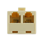 RJ11デュアルポート デスクトップ電話延長ケーブルエクステンダーコネクターアダプター、2 RJ11メスからRJ11オス