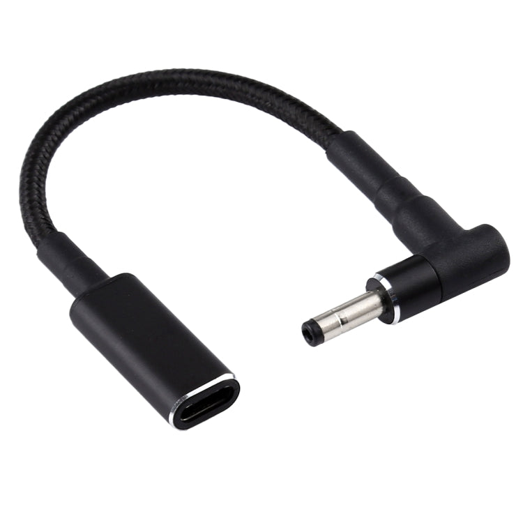 PD 100W 18.5-20V 4.0 x 1.35mmエルボーからUSB-C / Type-Cアダプター ナイロン編組ケーブル