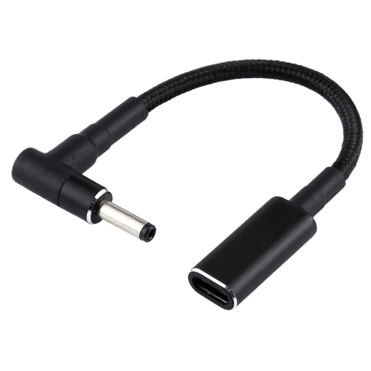 PD 100W 18.5-20V 4.0 x 1.35mmエルボーからUSB-C / Type-Cアダプター ナイロン編組ケーブル