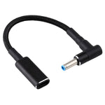 PD 100W 18.5-20V 4.5 x 0.6mm エルボー型 USB-C / Type-C アダプター ナイロン編組ケーブル HP用、4.5 x 0.6mm