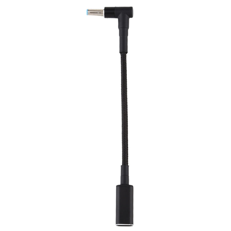 PD 100W 18.5-20V 4.5 x 0.6mm エルボー型 USB-C / Type-C アダプター ナイロン編組ケーブル HP用、4.5 x 0.6mm