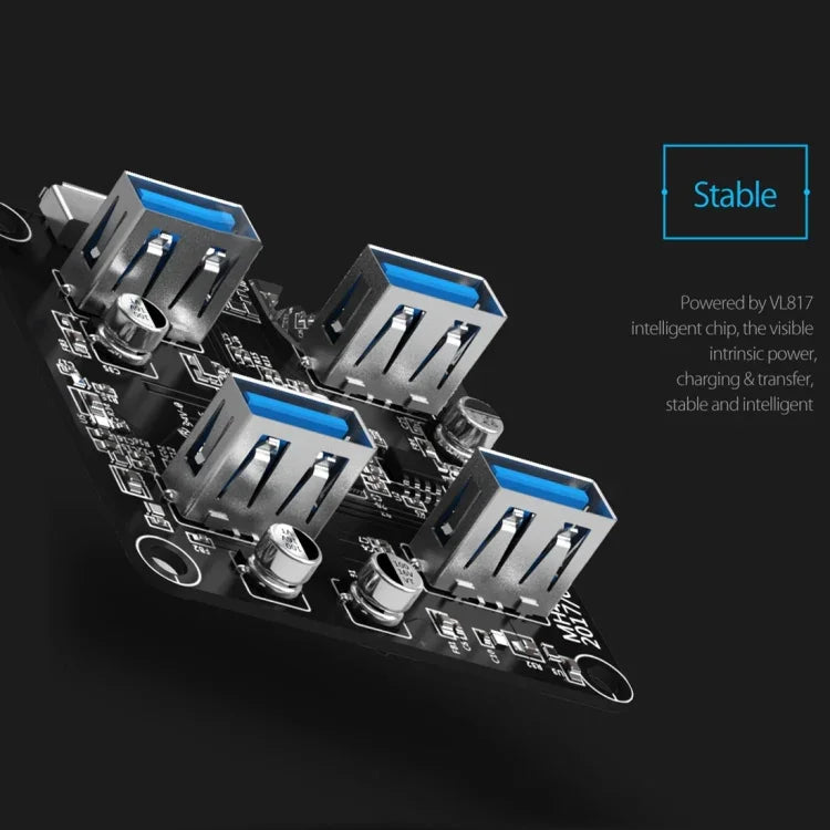 ORICO MH4U-100 USB 3.0 Transparent Desktop HUB with 100cm Micro USB Cable, MH4U-100