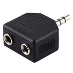 3.5mm オス to デュアル3.5mm メス スプリッターアダプター