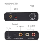 192KHz DAC コンバーター HD HIFI 光デジタル to RCA＋3.5mm ヘッドホン 5.1チャンネル デジタルオーディオコンバーター 音量調節付き、192KHz DAC