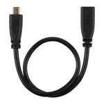 30cm 1080P マイクロHDMI メス-オス 金メッキコネクターアダプターケーブル