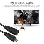 30cm 1080P マイクロHDMI メス-オス 金メッキコネクターアダプターケーブル