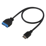 30cm USB 3.1 タイプE - USB 3.0 マザーボード 19ピン オス 拡張ケーブル
