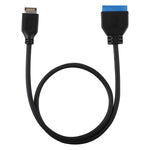 30cm USB 3.1 タイプE - USB 3.0 マザーボード 19ピン オス 拡張ケーブル