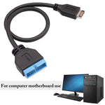 30cm USB 3.1 タイプE - USB 3.0 マザーボード 19ピン オス 拡張ケーブル