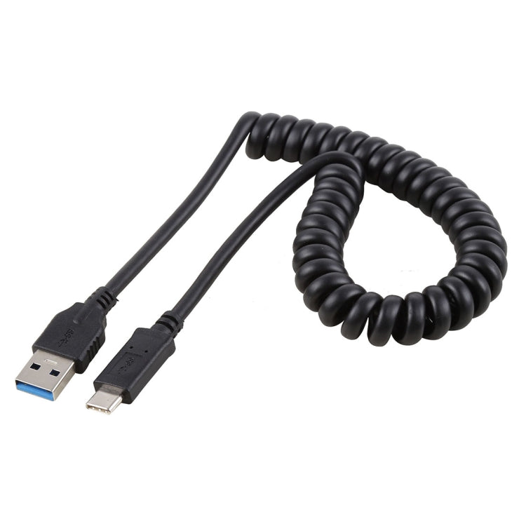 1.5m 高速 USB 3.0 オス - USB-C / タイプC オス 伸縮スプリング延長ケーブル、USB 3.0 オス - タイプC オス