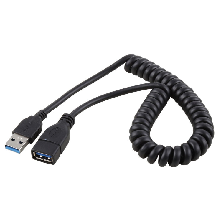 1.5m 高速 USB 3.0 オス - メス 伸縮スプリング延長ケーブル、USB 3.0 オス - メス