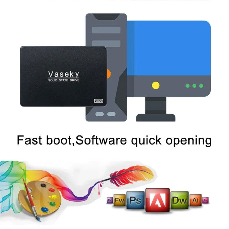 Vaseky V800 350GB 2.5インチ SATA3 6GB/s 超薄型7mm ソリッドステートドライブ SSD ハードディスクドライブ、デスクトップ・ノートパソコン用、350GB