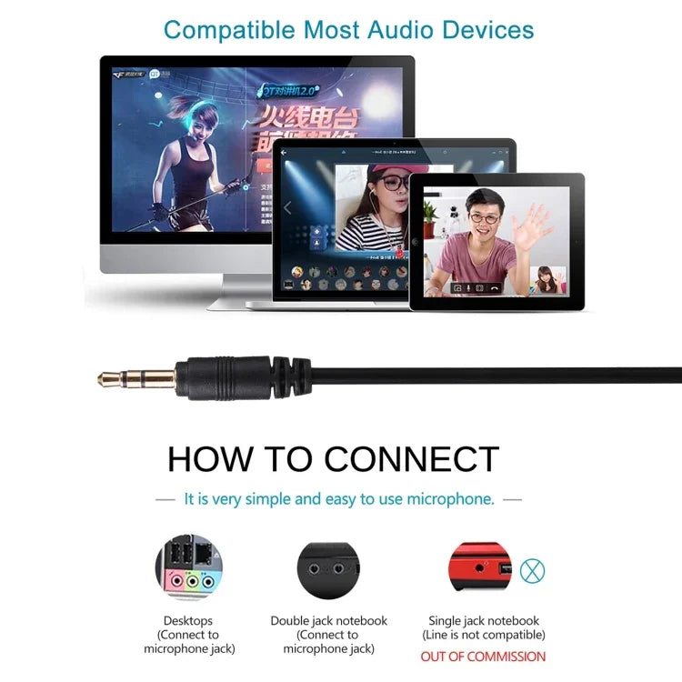 M-309 3.5mm Plug Drive-free Computer Microphone, 3.5mm