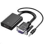 HDCO-VGAM2 1080P VGAオスからHDMIメスコンバーター3.5mmオーディオケーブル付き、HDCO-VGAM2