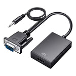 HDCO-VGAM2 1080P VGAオスからHDMIメスコンバーター3.5mmオーディオケーブル付き、HDCO-VGAM2