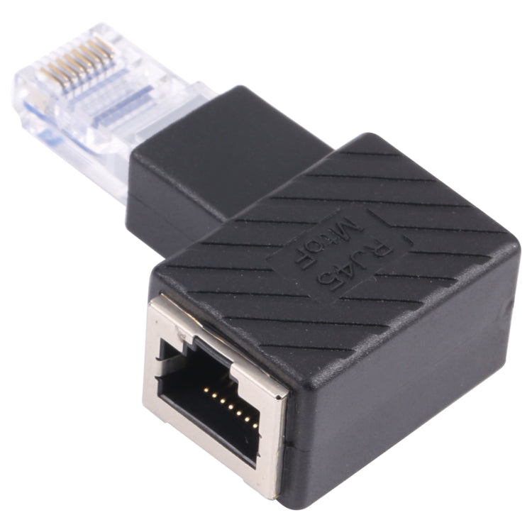 RJ45 オスからメス変換アダプター 90度延長用 Cat5 Cat6 LANイーサネットネットワークケーブル、90度右向き