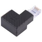 RJ45 オスからメス変換アダプター 90度延長用 Cat5 Cat6 LANイーサネットネットワークケーブル、90度右向き