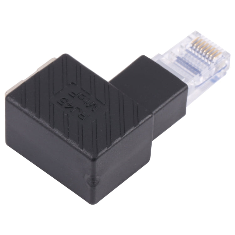 RJ45 オスからメス変換アダプター 90度延長用 Cat5 Cat6 LANイーサネットネットワークケーブル、90度右向き