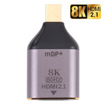 8K 60Hz HDMI 2.1 メスからミニDPオスアダプター、ミニDPオス
