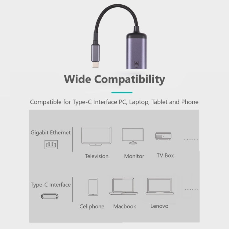 USB-C / タイプC オスから100M RJ45 メスアダプターケーブル、100M RJ45 メスケーブル