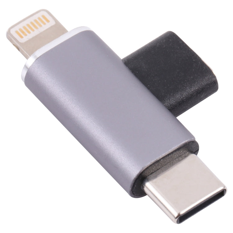 USB-C / Type-C メス to 8ピン オス + USB-C / Type-C オス 変換アダプター, Type-C メス to 8ピン + Type-C オス