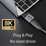 8K 60Hz HDMI メス to USB-C / Type-C オス アダプター、HDMI メス to Type-C オス