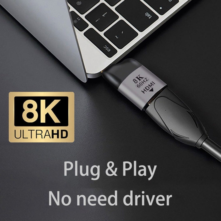 8K 60Hz HDMI メス to USB-C / Type-C オス アダプター、HDMI メス to Type-C オス