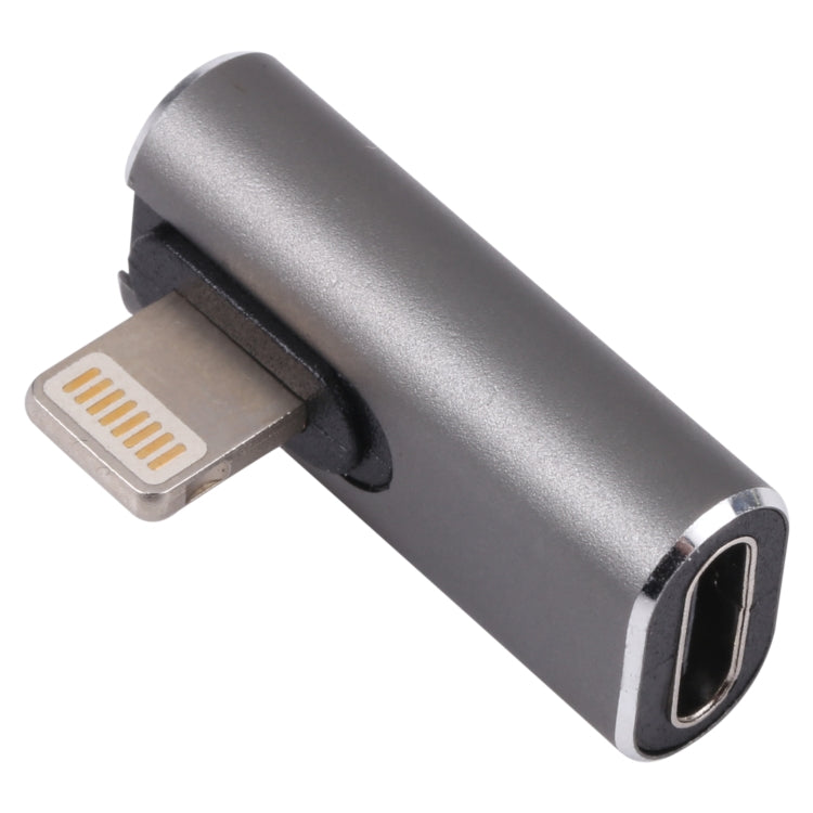 20W 8ピン オス to USB-C / Type-C メス L字型充電アダプター, L字型