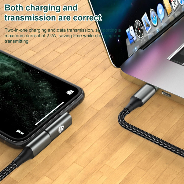 20W 8ピン オス to USB-C / Type-C メス L字型充電アダプター, L字型