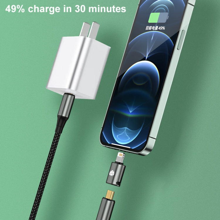 20W 8ピン オス to USB-C / Type-C メス 直線型充電アダプター, 直線型