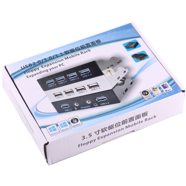 3.5インチ フロッピー拡張ベイ フロントパネル 4ポート USB 2.0 ハブ アダプターコネクター