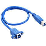 50cm USB 3.0 Bメス to Bオス コネクターアダプター データケーブル プリンター/スキャナー用、BF to BM、長さ：50cm